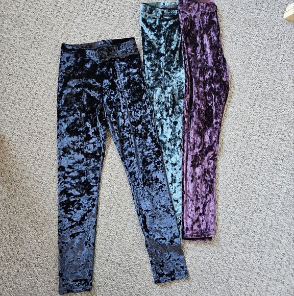 Girl velvet leggings size 8 lot - Picture 2 of 3